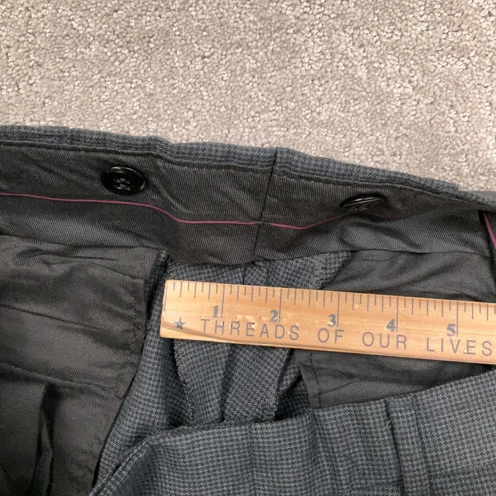 J. Riggins Suit Mens 38R Gray Bue Double Breasted  Tailored Corporate Wool VTG